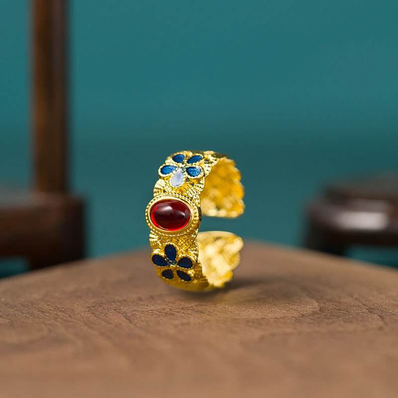 Vintage Designer Ring Für Damen Aus Achat Und Hetian Jade_voghion.com