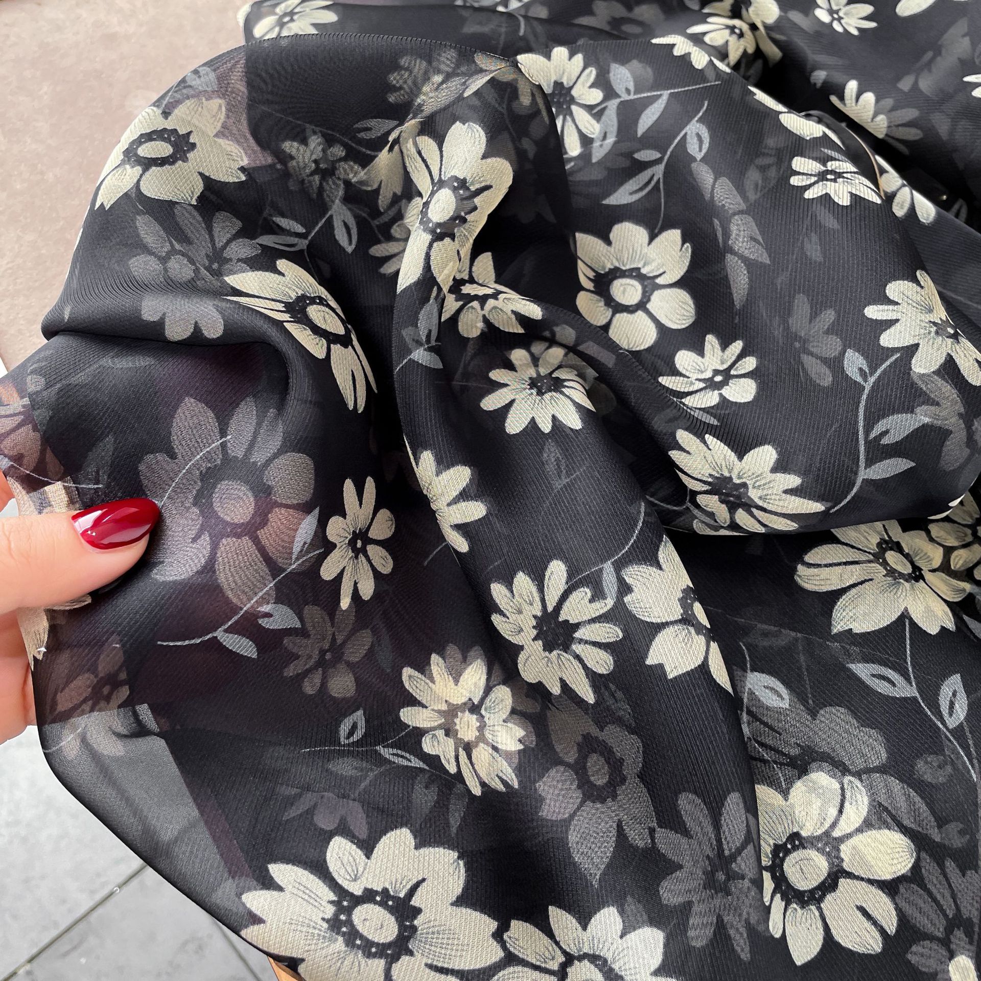 Chiffon Moda Primavera/Verão Temperamento Novo Cachecol Protetor Solar Cachecol Xale Ampliado Cachecol Feminino Férias Turismo Praia Cachecol_voghion.com