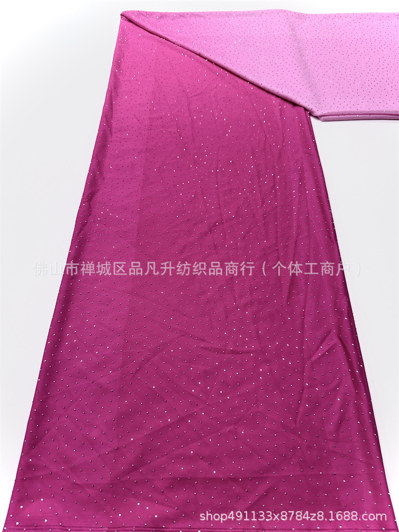 Vestido de cena de moda de fiesta de baile de camisa de vestido de tela gradiente caliente taladro de tela transpirable de alta elasticidad image 11