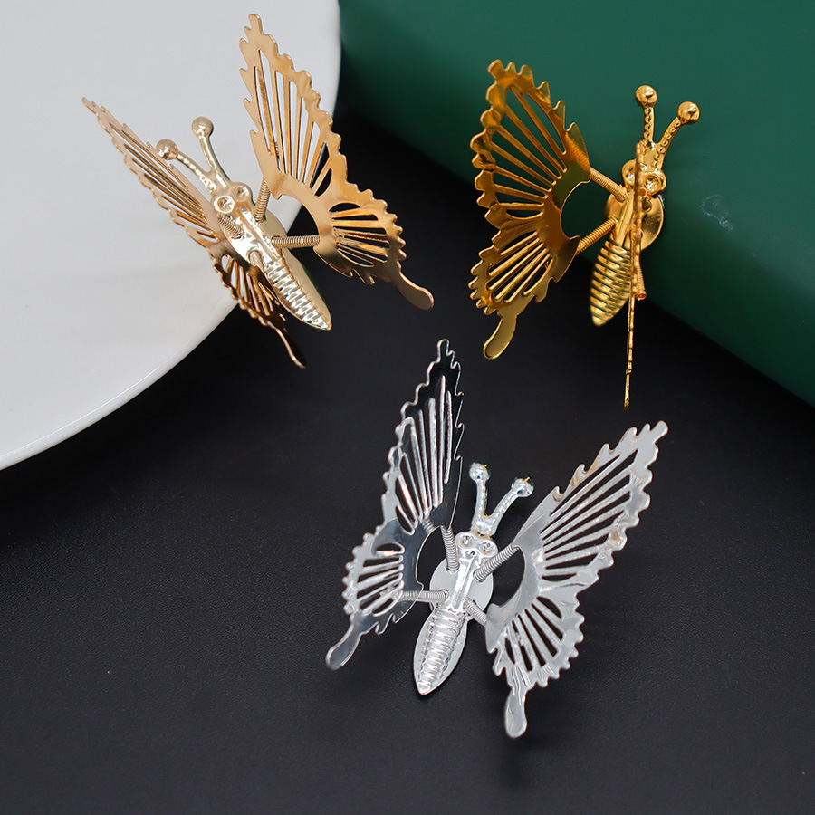 Moving Butterfly DIY Antique Hanfu Hairpin Headwear Electrophoresis Electroplating Moving Empty Butterfly Hairpin Accessories