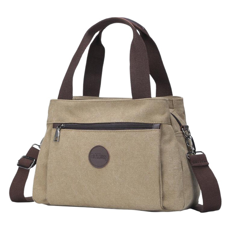 Bolso de mujer casual retro bolsa de mensajero de hombro portátil para mujer bolsa de lona multicompartimental de gran capacidad para mujer FB-078