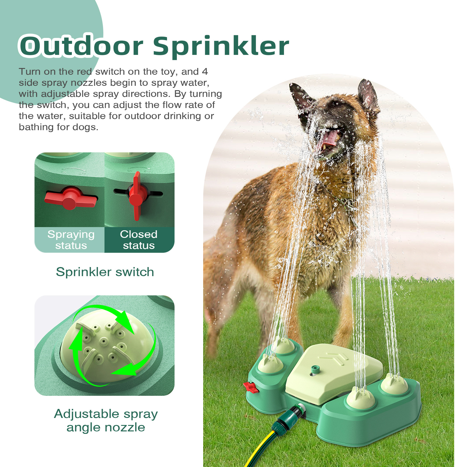 Multifunctional Dog Water Dispenser with Adjustable Spray (PP+PC, Foot-Activated) Multifunctional Dog Water Dispenser with Adjustable Spray (PP+PC, Foot-Activated)