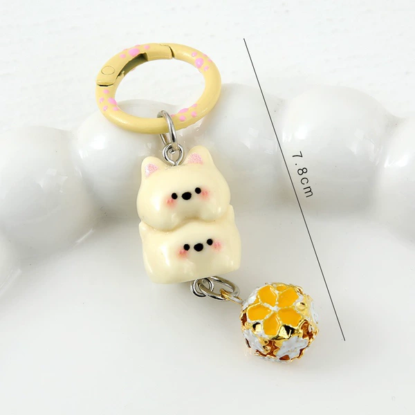 Cute Duundi Puppy Keychain/Type B [Yellow West Highland Dog]