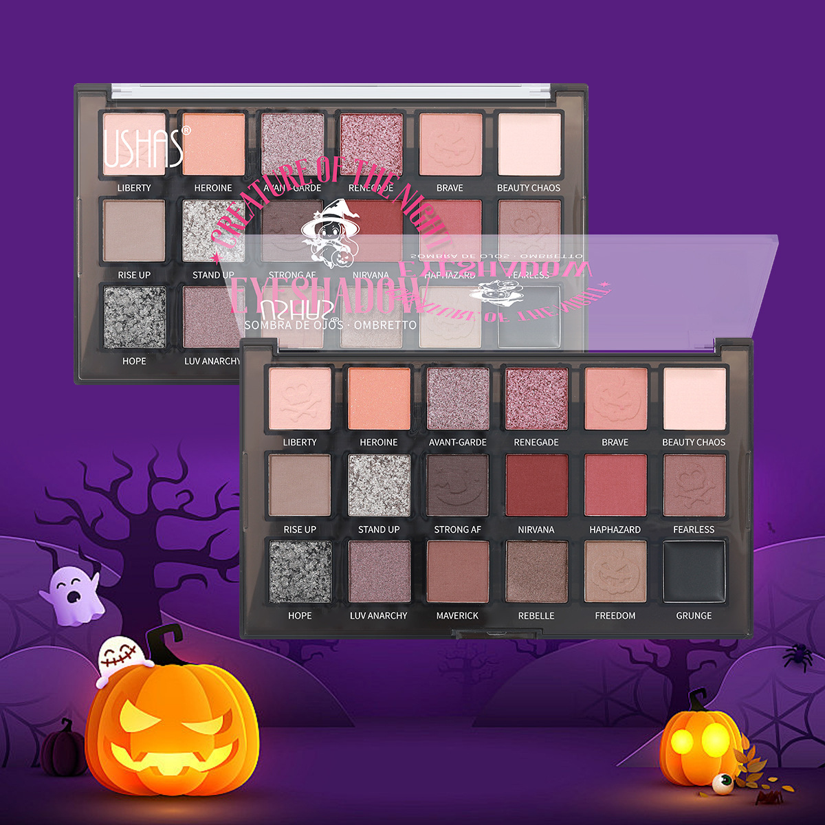 USHAS maquillaje de belleza transfronterizo Amazon Europa y los Estados Unidos sombra de ojos perlada matte color tierra maquillaje multicolor duradero