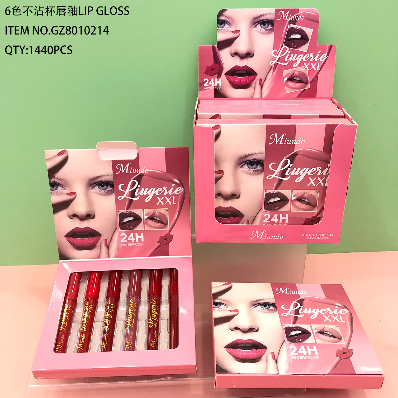 Nuevo producto MLUNDO, set de 6 labiales mate antiadherentes, brillo labial, venta al por mayor.
