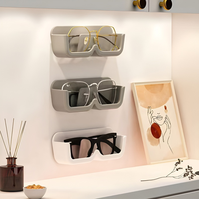 Wall-mounted Glasses Storage Box Household Nail-free Seamless Sunglasses Display Rack Multi-functional Wall Sunglasses Storage Rack