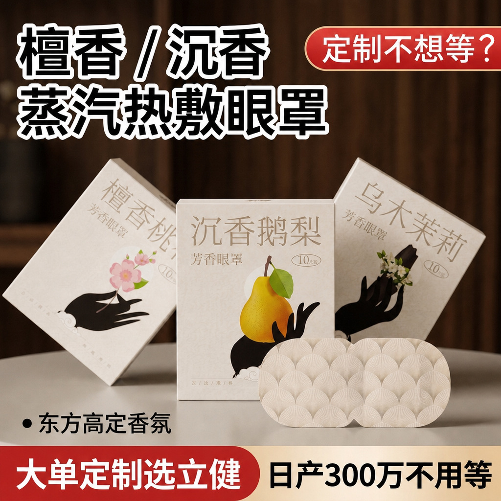 福丫丫蒸汽眼罩芳香蒸汽热敷眼罩古方檀香沉香睡眠眼罩一次性眼罩