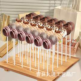 跨境木质棒棒糖支架六一儿童节装饰糖果底座冰糖葫芦甜品架烤串架