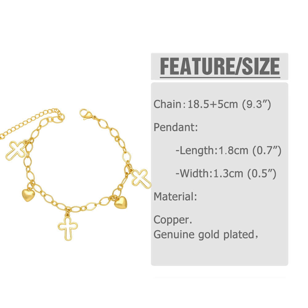 Fashion Cross Butterfly Copper Plating Bracelets 1 Piece