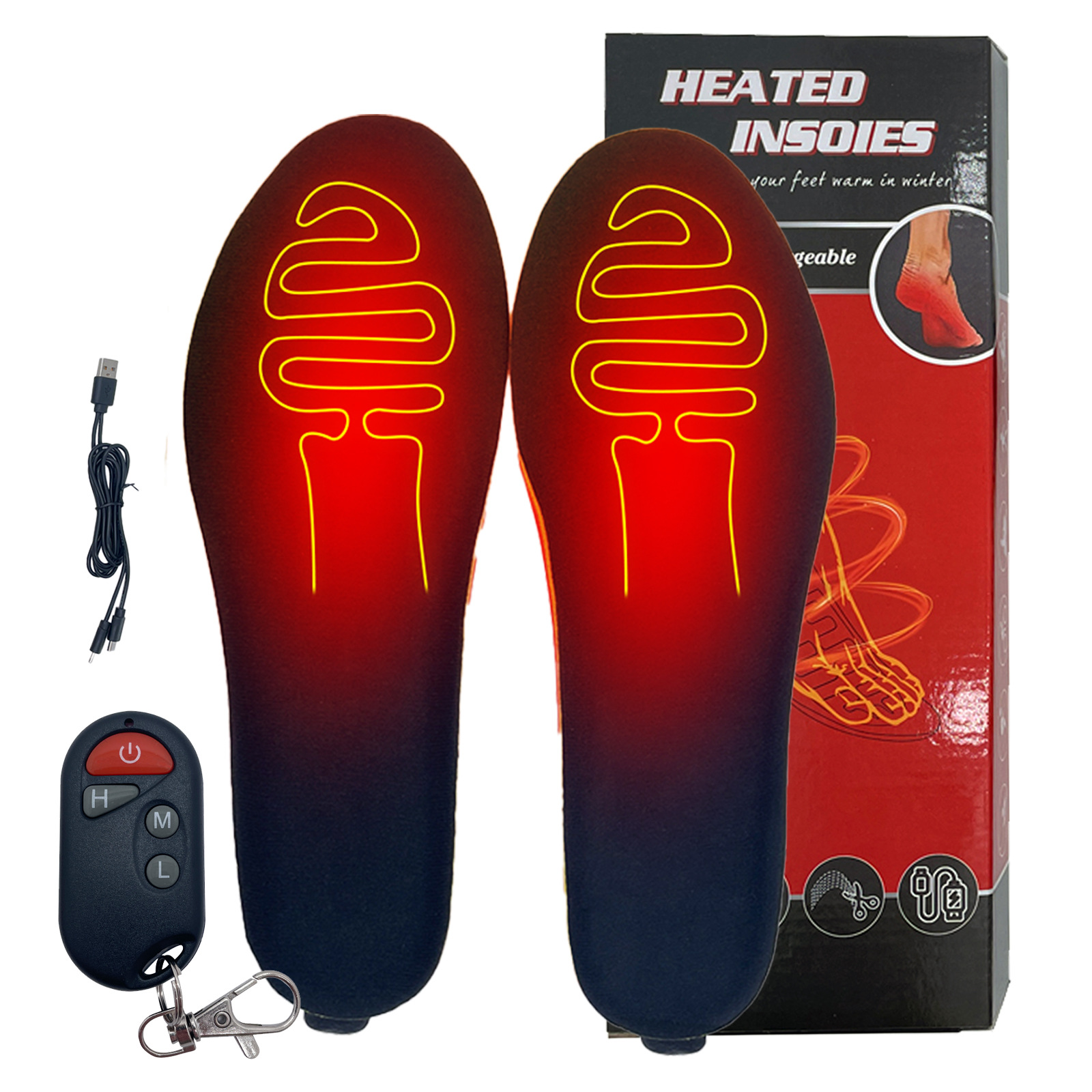 加热鞋垫USB充电智能发热鞋垫暖脚宝冬季批发电热暖脚垫