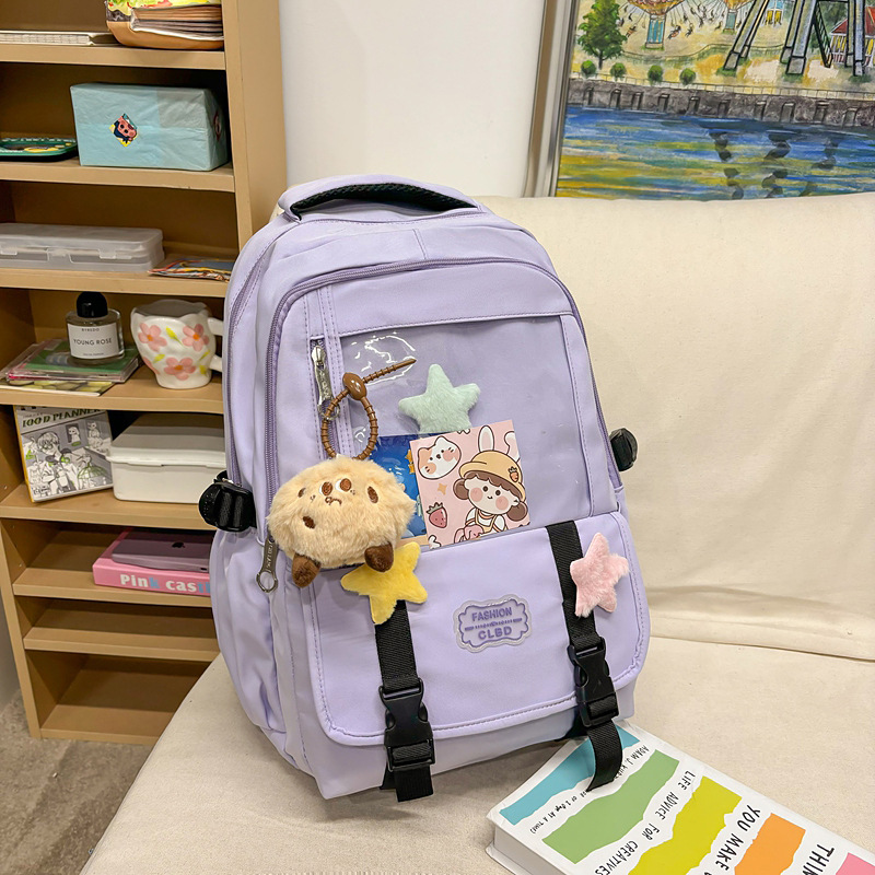 Nueva versión coreana de la pequeña mochila fresca de nailon de gran capacidad para estudiantes de secundaria y preparatoria Mochila japonesa de alto valor
