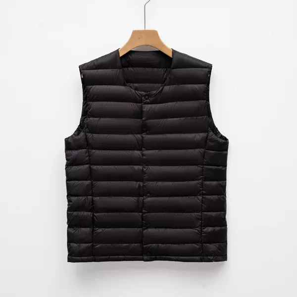 Pinghu Autumn and Winter Men's Down Vest Lightweight Down Jacket Liner Crewneck Jacket Solid Color plus size Waistcoat