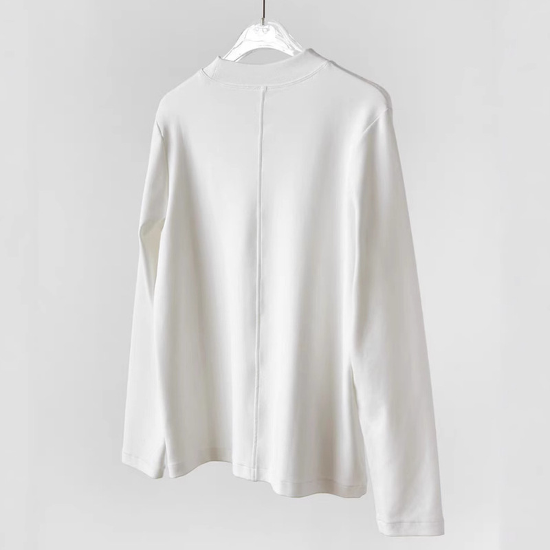 ROW Style French Stitched Crewneck Long-sleeved Commuter T-shirt regular Style Hydro Cotton White Autumn All-match ROW Style French Stitched Crewneck Long-sleeved Commuter T-shirt regular Style Hydro Cotton White Autumn All-match