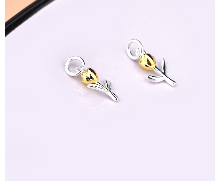 1g Weight Pendant Jewelry Making Type 1 Piece 925 Sterling Silver Tulips Pendant