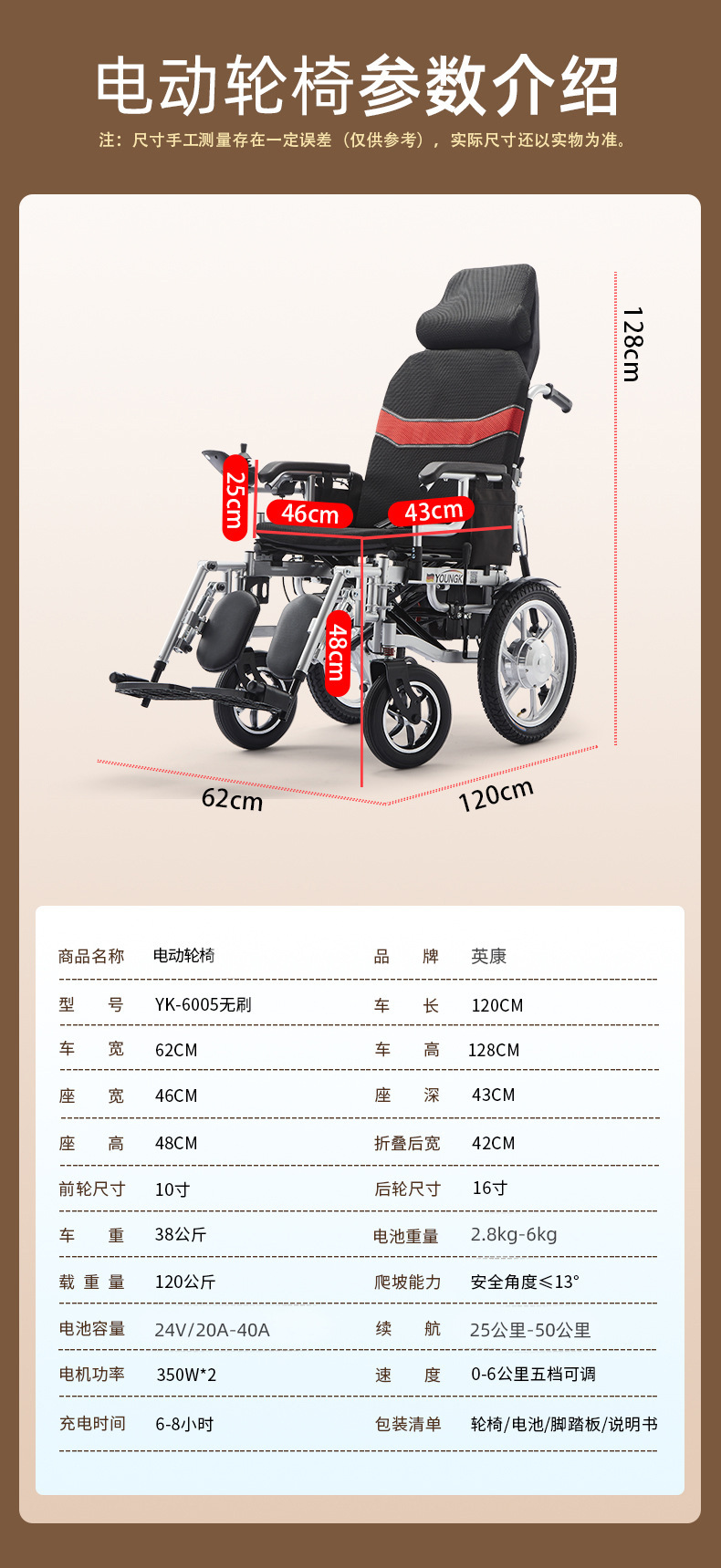 Yingkang Electric Wheelchair Brushless Folding Lightweight Elderly Long Endurance Intelligent Fully Automatic Four-Wheel Scooter
