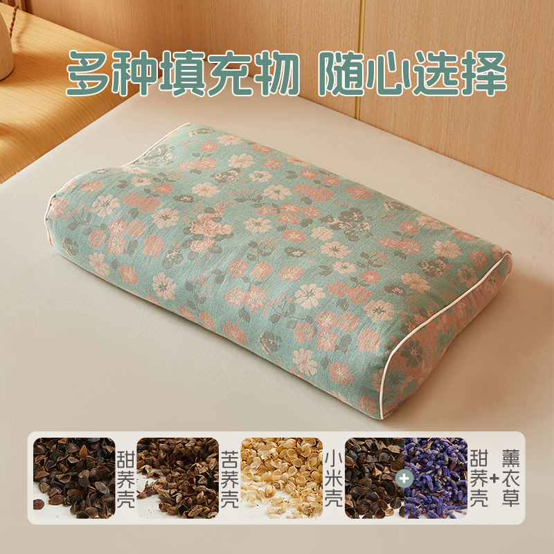 卸売り全そば皮頚椎枕成人睡眠専用首保護硬枕シングルラベンダー睡眠硬枕|undefined