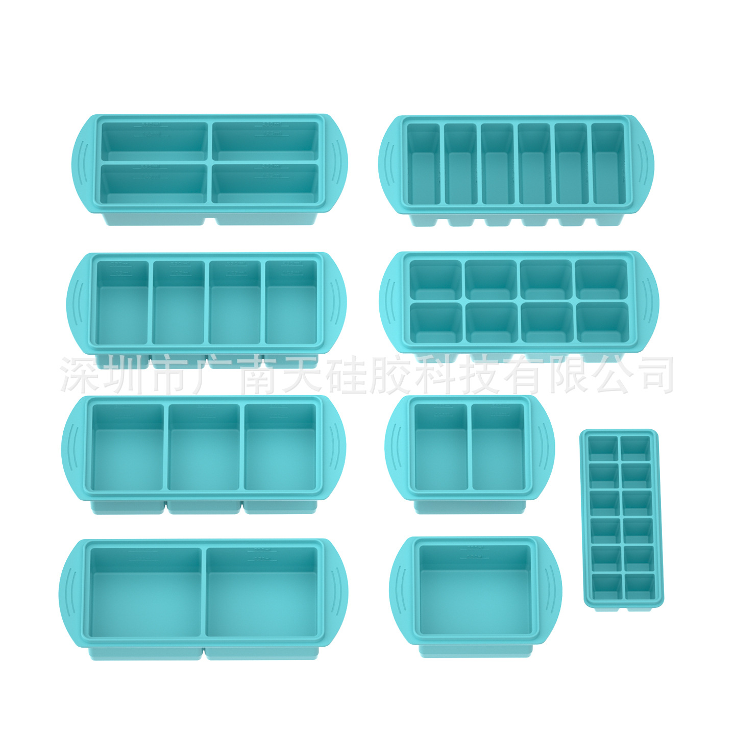 Cross-Border Silicone Ice Tray with Lid for Frozen Soup, Hot Pot Base Packaging Box, Broth Freezing Storage Box, Ice Cube Mold