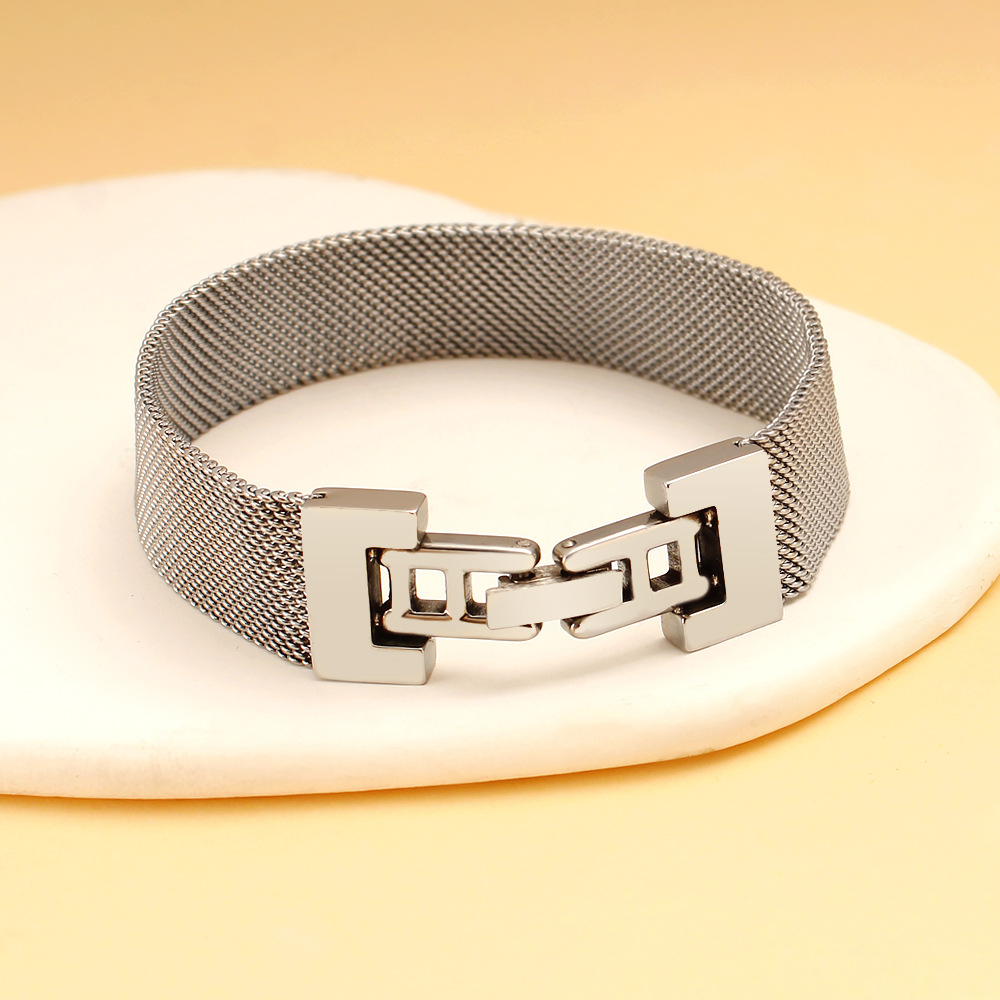 23g Weight Stainless Steel Strap Material Watch Strap Classification 1 Piece Quantity Street Occasion Solid Color Pattern Men's Gender Simple Style, Classic Style Style Simple Style Classic Style Solid Color Men's Watch Strap Men Chain Bracelets 6