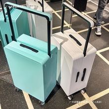 新款中置宽拉杆行李箱女高颜值旅行箱20寸登机箱男24大容量皮箱子