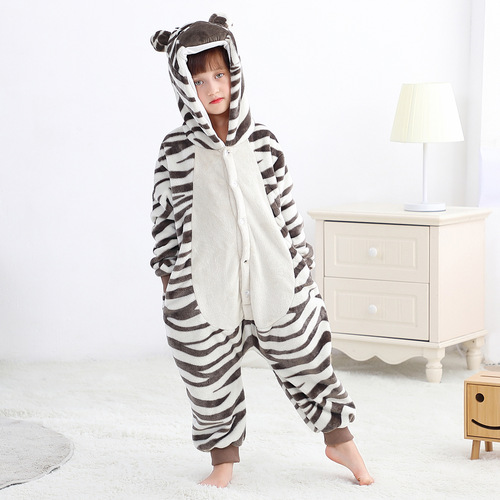 michley children's cartoon jumpsuit flannel pajamas animal shape dinosaur home clothes flannel pajamas
