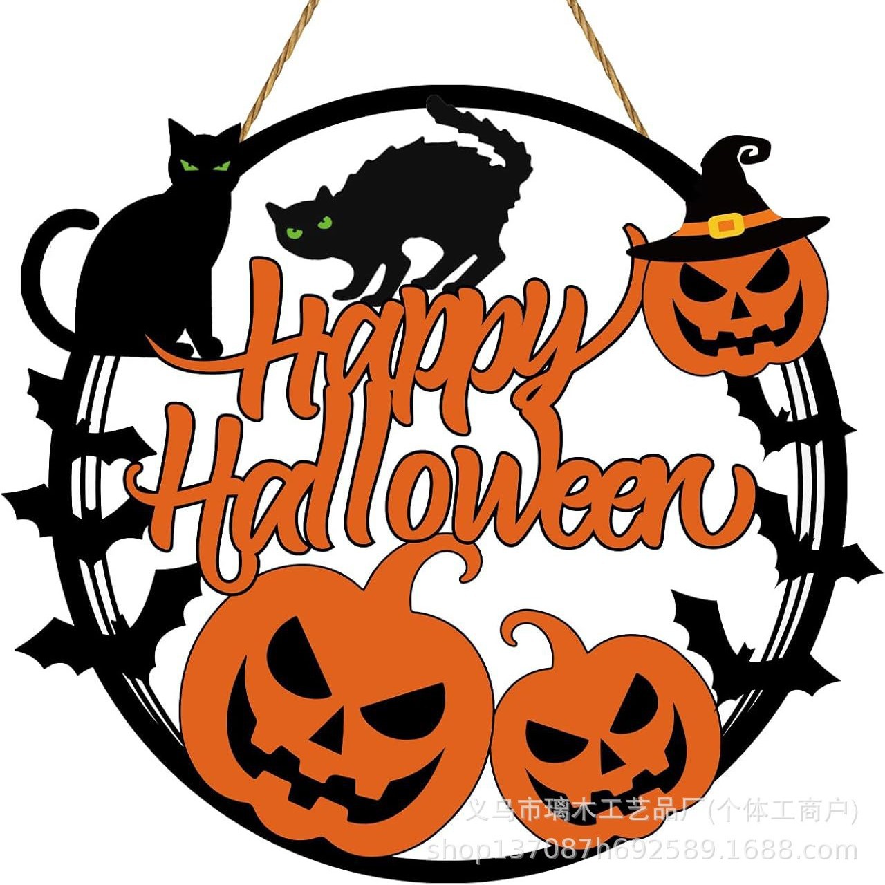 Nuevos productos transfronterizos de madera Halloween decoración de la atmósfera de la fiesta del hogar cabeza de ratón colgante decoración del patio vestíbulo