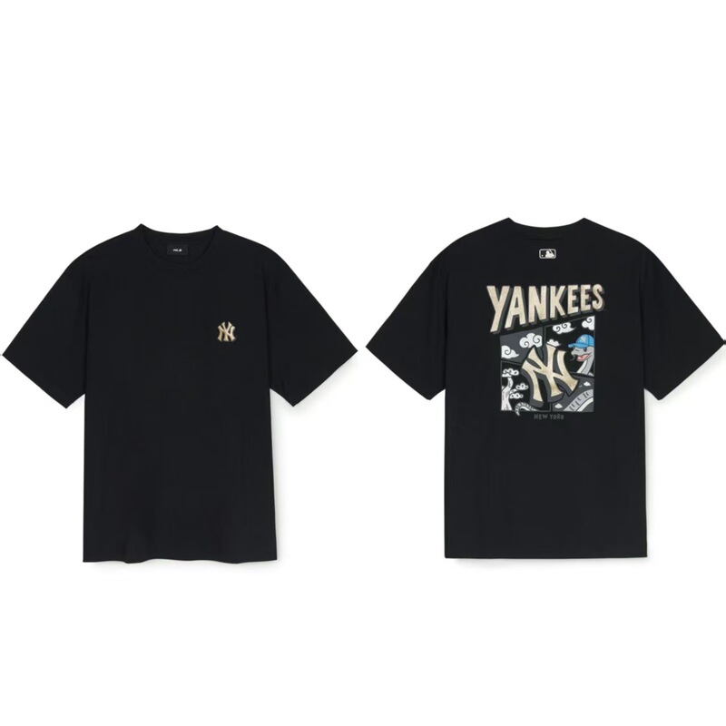 クロスボーダーMLB新ロゴ刺繍ファッション半袖フルプリントルーズTシャツ男性と女性用、ドロップシッピング|undefined