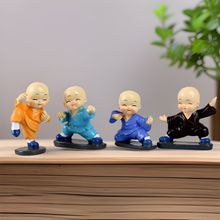 可爱少林打拳功夫和尚禅意小沙弥汽车仪表台公仔客厅卧室桌面摆件