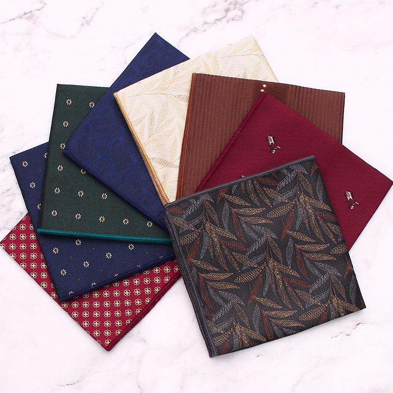 In-Stock Men's Casual Business Suit Pocket Square Patterned Chest Towel Handkerchief Banquet Small Square Scarf Suit Accessories Manufacturer