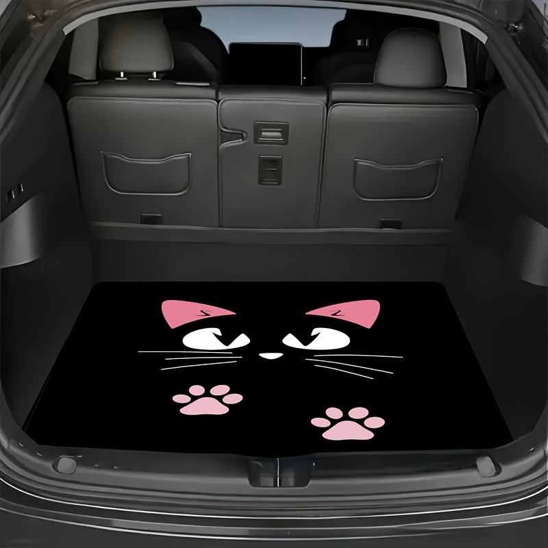 Car Trunk Mat with Full Coverage, Persian Style Car Mat, Cute Cat Cartoon Car Decoration Foot Mat, Stain-Resistant