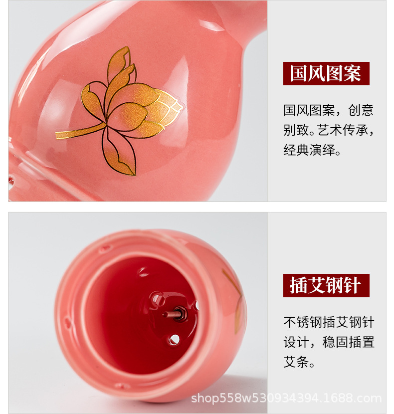 Ceramic Moxa Cup with Double Layer Heat Insulation 7x10cm Moxibustion Massage Tool for Home Body Therapy specifications