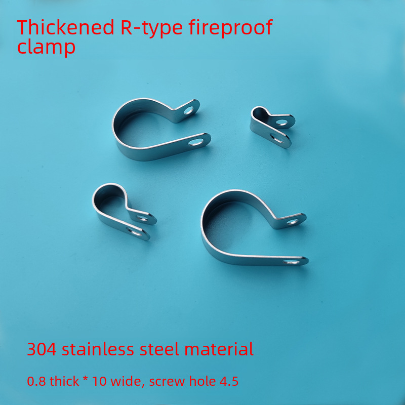 Thickened 304 stainless steel R-type clamp Q686 single tube clamp cable fence iron steel fixed wire buckle discount