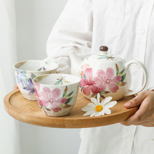 現貨日本制ceramic和藍茶壺陶瓷日式家用茶杯下午茶茶具套裝