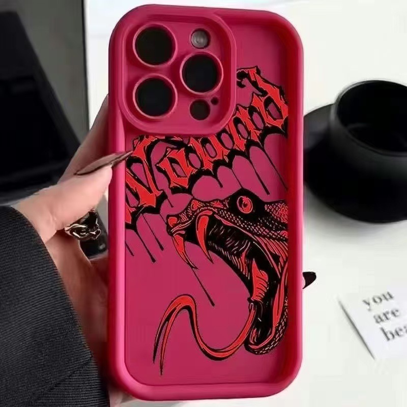 Cabeza de serpiente inglesa europea y americana para iPhone 16pro funda para teléfono móvil Apple 15 anti-caída 14/13promax nuevo 12