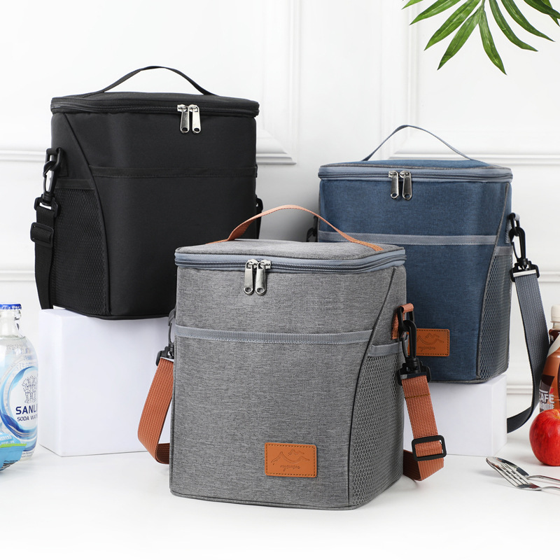 Bolsa de almuerzo portátil de gran capacidad bolsa de aislamiento de tela Oxford transfronteriza bolsa de hielo inclinada bolsa de picnic al aire libre bolsa de preservación