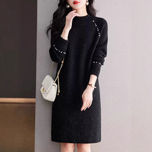 2025秋冬新款网红同款针织连衣裙装韩版时尚小香风跨年圣诞连衣裙