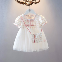 Ladies' Summer Dress, Stylish Retro Qipao Skirt, Trendy Little Girl Hanfu Silk Dress, Baby Girl Princess Skirt