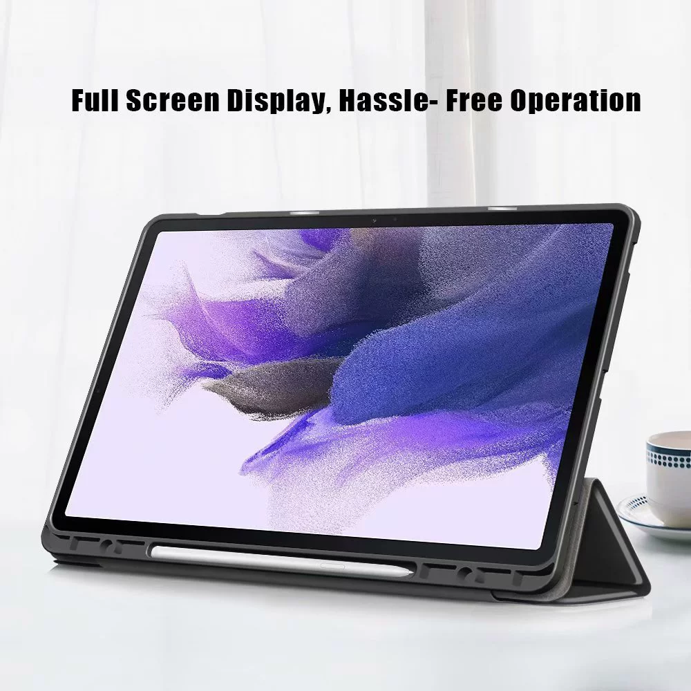 Подходит для Samsung TAB S7Plus трехскладный увлекательный кожаный чехол T870 ручка TPU крепление плоское защитное покрытие P610