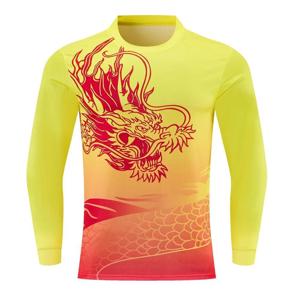 Dragón de secado rápido traje de barco dragón traje de manga larga protección solar dragón barco dragón barco dragón traje de equipo de seda de hielo se puede imprimir nombre del equipo