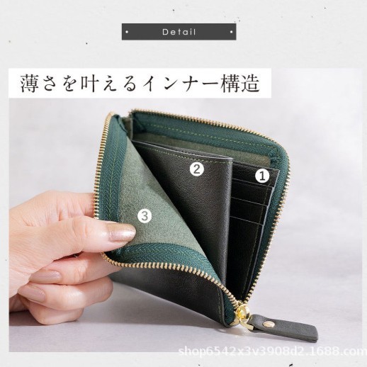 日本製男女兼用オイルワックス牛革ショート小銭入れ極薄七文字ソフトツリーペースト牛革ジッパー小銭入れ|undefined
