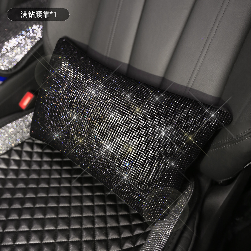 Coche negro rhinestone cubierta del engranaje del freno de mano diamante incrustado cubierta de la manija diamante completo cinturón de seguridad hombro cubierta protectora cubierta del volante reposacabezas
