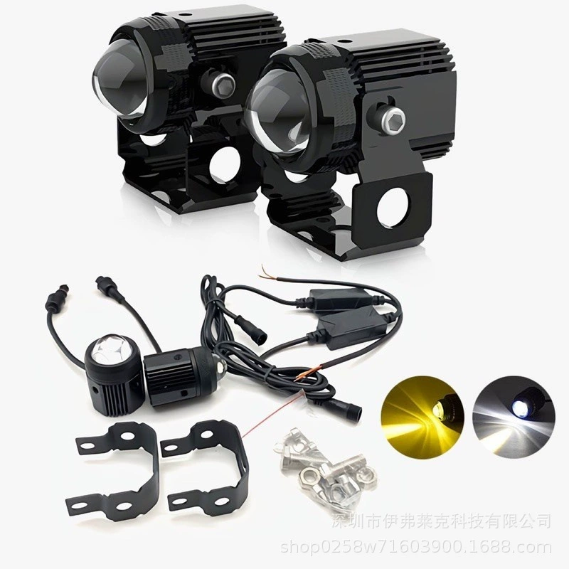 Мотоциклетный внешний маленький стальной пистолет 12-80 В встроенный вентилятор прожектор для мотоцикла Светодиодная фара дальнего и ближнего света лампа