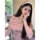 Sweater inner wear pure desire style long sleeve early autumn off-shoulder slim slimming Western style bottoming sweater off-shoulder women's top