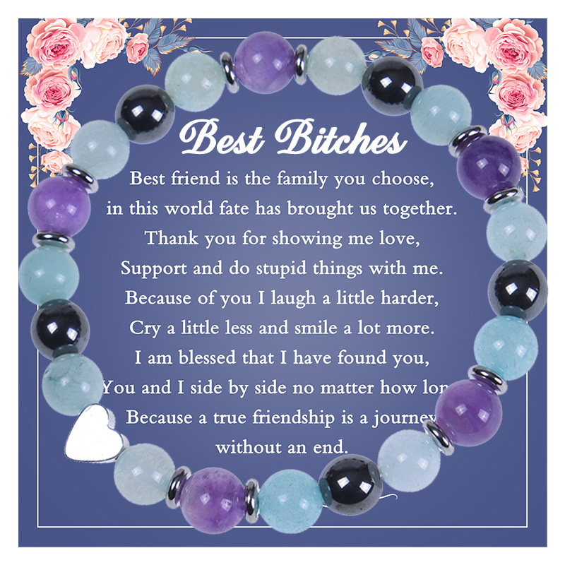 Retro Heart Shape natural stone Agate Beaded Bracelets 1 Piece