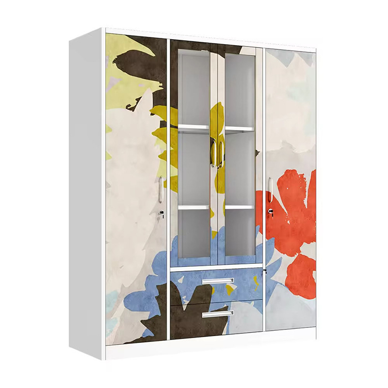 Amazon Hot Sale Printing Cabinet de acero casero armario desmontaje armario de balcón armario de almacenamiento vestuario image 6