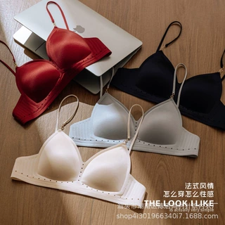 性感露背美背内衣女薄款显小胸聚拢三角杯大U春夏新无钢圈文胸罩