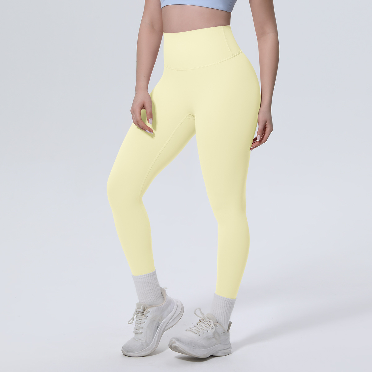 Nuevo transfronterizo delgado sensación de hielo piel transpirable brocado de doble cara de color sólido ropa deportiva para correr y ejercer ropa de yoga para mujeres