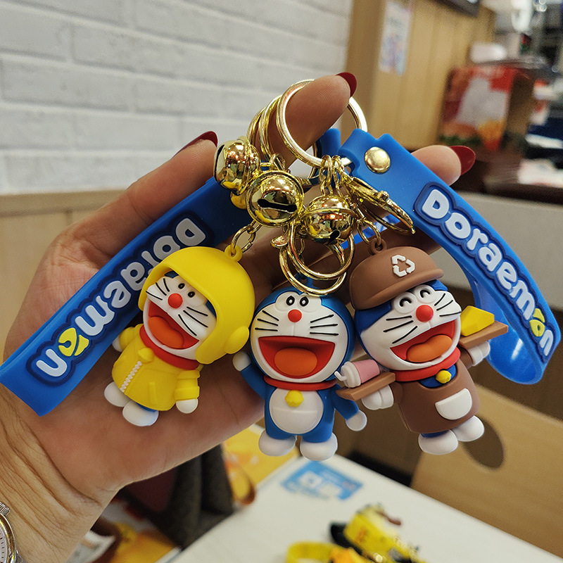 Cartoon Jingdang cat cute Doraemon keychain car key pendant couple bag ornaments small gift wholesale