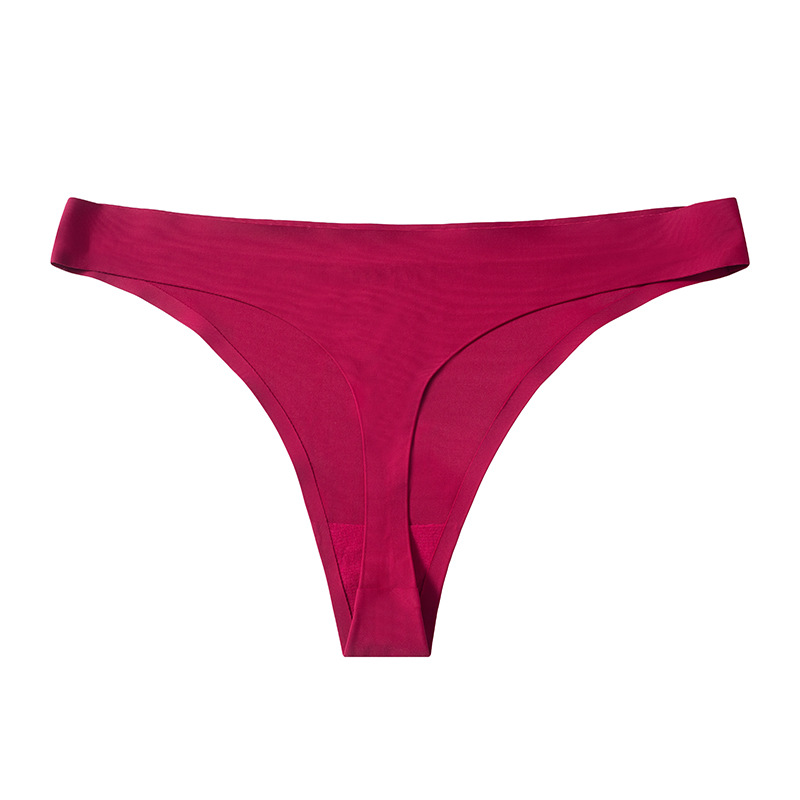 Transfronterizo de una pieza de seda de hielo brillante sin costuras Tanga sexy algodón entrepierna ropa interior deportiva fitness pantalones en forma de T