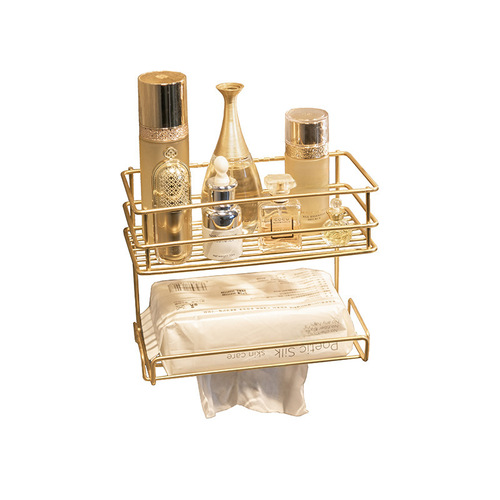 Face Towel Shelf Pull Out Wall Mounted No Hole Bathroom Placement Shelf Bathroom Sink Cosmetics Storage Box 