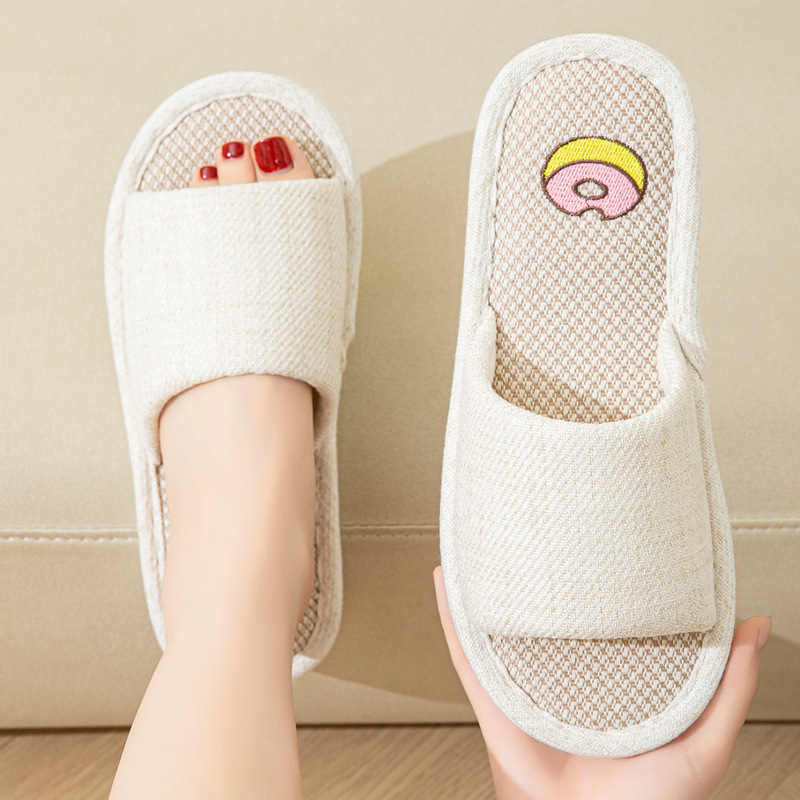 Xiyin unsalable EVA foam bottom summer linen cotton linen slippers women's home indoor non-slip couple sandals manufacturers